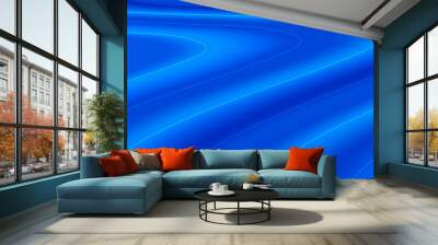 Abstract smooth color wave vector. Curve flow blue motion illustration. Smoke design. Vector lines.  Wall mural