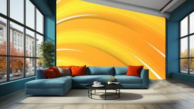 Abstract Yellow and orange warm tone background with simply curve lighting element vector Wall mural