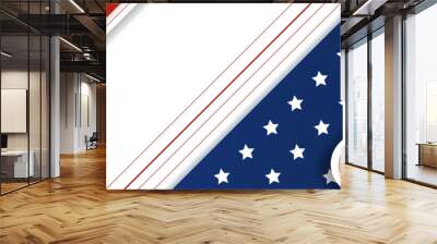 American blue and red banner background template. American nation banner with national flag Independence and freedom vector. USA country day celebration. Patriotic background with waving American flag Wall mural