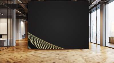 black and gold abstract wave background Wall mural