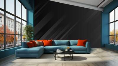 Black grey abstract paper background. Wall mural