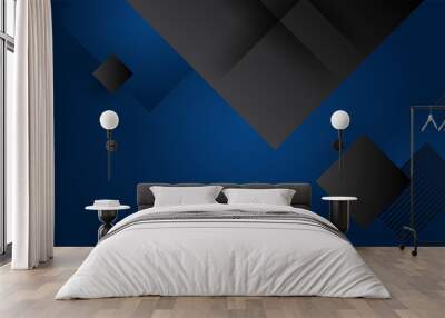 Blue and black tech corporate background Wall mural