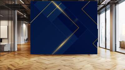 Blue and gold abstract banner background Wall mural