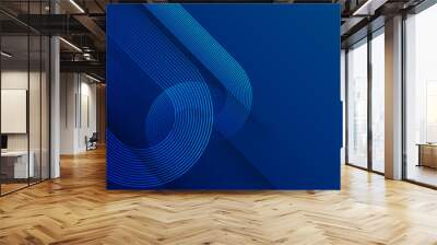 Blue futuristic modern abstract dynamic banner with shiny geometric lines. Futuristic technology concept. Suit for poster, banner, brochure, corporate, website Wall mural