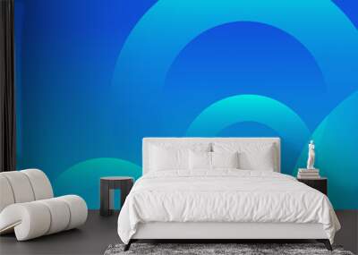 Blue modern and simple abstract banner art vector with shapes. For background presentation, background, wallpaper, banner, brochure, web layout, and cover Wall mural