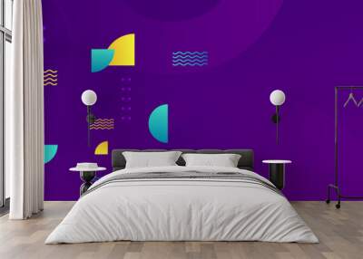 Blue yellow and purple violet vector abstract geometric shapes banner. For cover design, book design, poster, cd cover, flyer, website backgrounds or advertising Wall mural