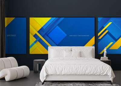 Blue yellow background. Abstract geometrical background modern texture design. banner yellow and blue background Wall mural