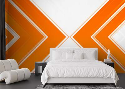 Bright orange abstract modern swoosh elegant soft white background Wall mural