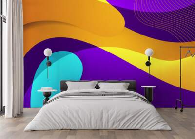 Colorful colourful vector abstract simple banner with wave and liquid shapes. Colorful modern graphic design liquid element for banner, flyer, card, or brochure cover Wall mural