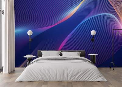 Colorful colourful vector modern line abstract technology background. Technology modern business wave line banner background Wall mural