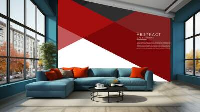 Design element of infographics for presentations templates with red black flat element background Wall mural