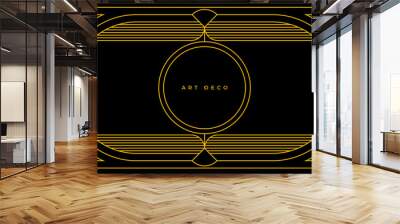 Flat art decoration vector black gold design background Wall mural