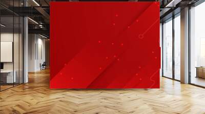 Futuristic technology digital abstract red colorful design banner. Abstract red banner background with particles and wave shapes. Vector abstract graphic design banner pattern background web template. Wall mural