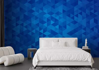 Geometric blue ice triangle texture background  Wall mural