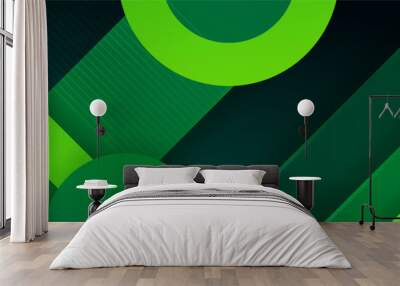 Green abstract background. Vector abstract graphic design banner pattern background template. Wall mural