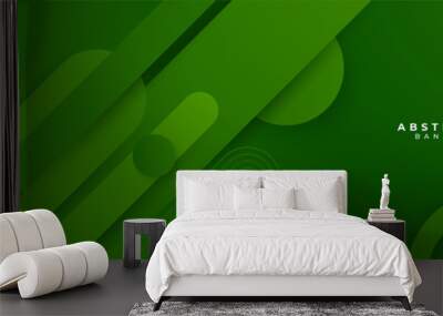 Green abstract banner background Wall mural