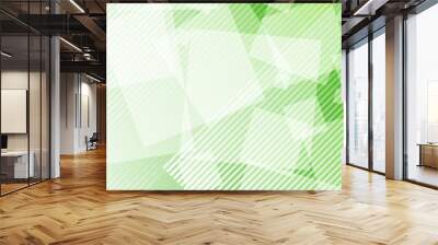 Green abstract paper background with overlap square pattern decoration. Suit for business social media post stories and presentation template Wall mural