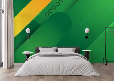 Green and yellow abstract banner background Wall mural