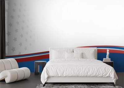 Independence day abstract background with elements of the american flag in red and blue colors Wall mural