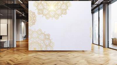 Luxury mandala design with gold color, Vector mandala floral patterns with white background Wall mural