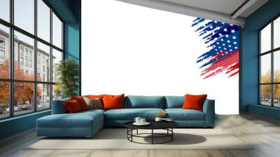 Memorial Day background vector illustration. Background with USA painted flag. America US Flag Presentation Background Wall mural