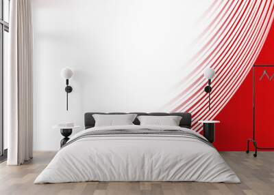 Modern abstract red white cruve wave lines polygonal vector presentation background Wall mural