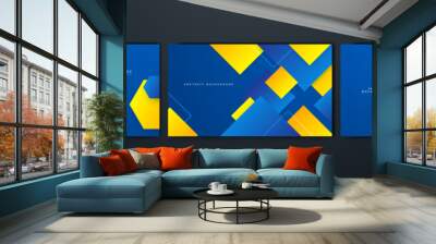 Modern blue and yellow orange abstract background for business presentation and corporate concept Wall mural