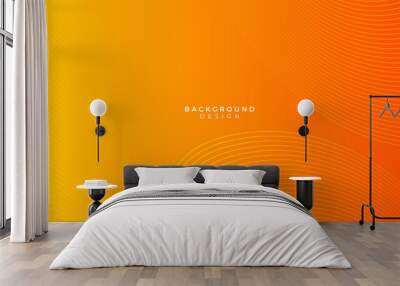 Orange abstract curve wave clean light gradient background Wall mural