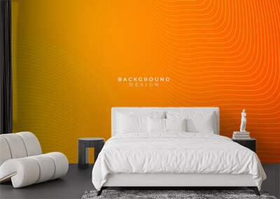 Orange yellow abstract background with curve wave lines Wall mural