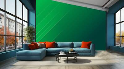 Polygonal abstract with green gradient shading background. Wall mural