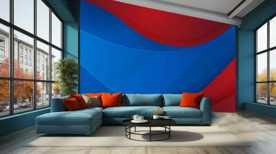 Red and blue abstract banner background Wall mural