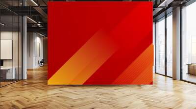 Red orange yellow abstract gradient geometric shapes banner background, shine and smooth with futuristic and modern template. Vector abstract graphic design banner pattern background illustration. Wall mural