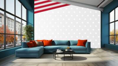 Red white flag background with star pattern Wall mural