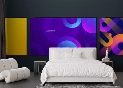 Set of abstract background with colorful geometric shapes Wall mural