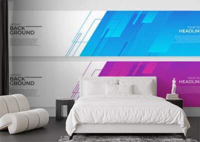 Set of collection simple modern banner abstract background in two color Wall mural