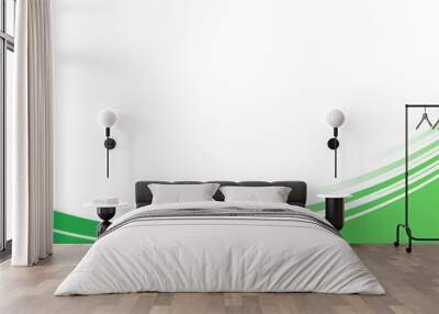 Simple green white presentation background. Modern flat green gradation. Wavy background Wall mural