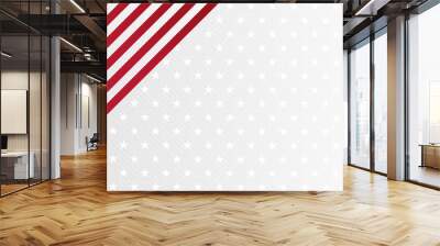 Waving American Stars and Stripes made in two colors isolated on white Wall mural