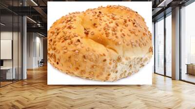 Sesame Seed Hard Roll Isolated on White Wall mural