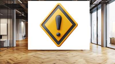 3d warning icon png Wall mural