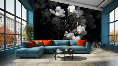 beautiful flower on the night Wall mural