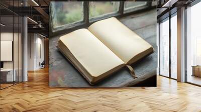 Open Book on Windowsill Wall mural