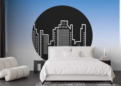 urban building vector illustration graphic design circle background Wall mural