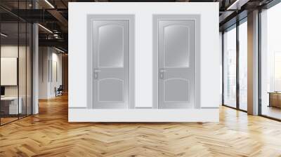 Two doors on a white background Wall mural