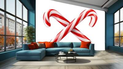 candy canes isolated on white background Wall mural