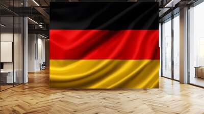 german flag waving depicting patriotism and national pride illustration close up Wall mural