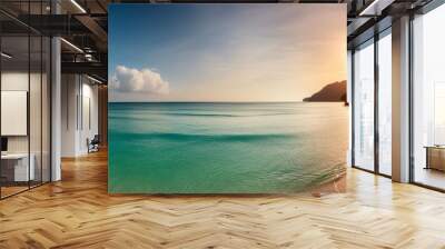 horizon sea water surface background banner inspire nature landscape coast beautiful wonderful tropical island paradise beach sunrise summer vacation Wall mural