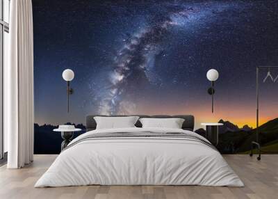 night sky with milky way flowing through it milky way that perfo Wall mural