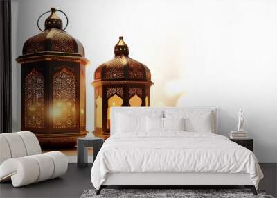 ramadan kareem lantern isolated arabic lamp with light muslim holiday islamic fasting Wall mural