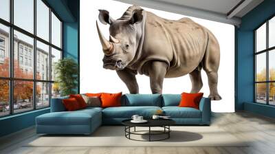 rhinoceros isolated on white background Wall mural