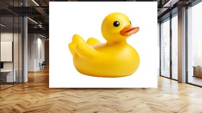 rubber duck isolated on white background Wall mural